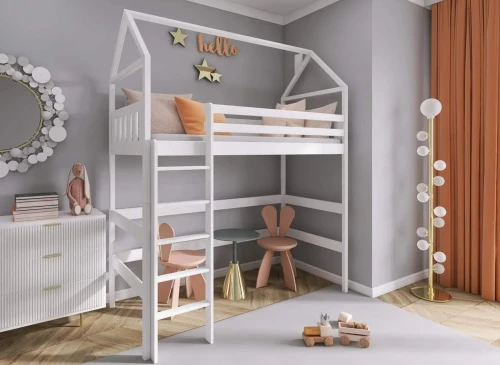 GLORIA 80x170 white loft bed Lano Furniture