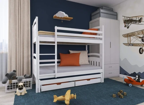 ALAN 80x160 white bunk bed Lano Furniture