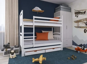 ALAN 80x190 white bunk bed Lano Furniture