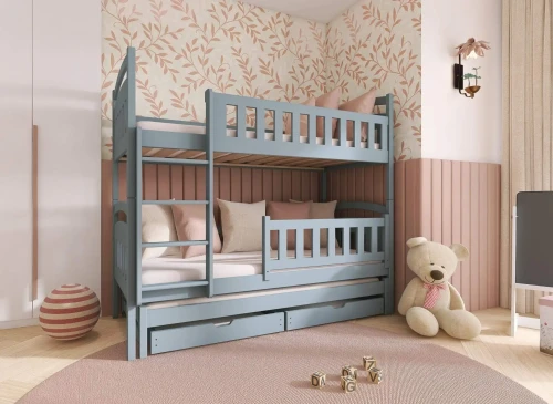 BLANKA 90x190 grey bunk bed Lano Furniture