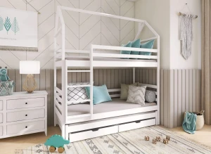 DALIA 80x170 white house bunk bed Lano Furniture