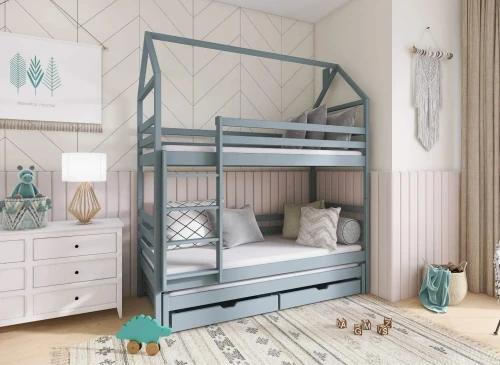 DALIA 80x190 grey house bunk bed Lano Furniture