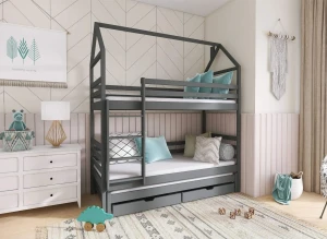DALIA 80x200 graphite house bunk bed Lano Furniture