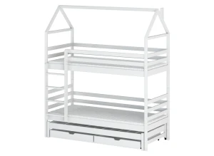 DALIA 90x200 white house bunk bed Lano Furniture