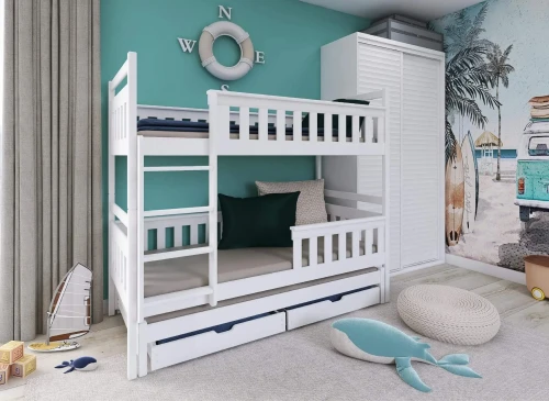 KORS 90x200 white bunk bed Lano Furniture