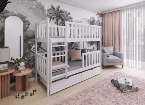 MICHALINA 80x180 white bunk bed Lano Furniture