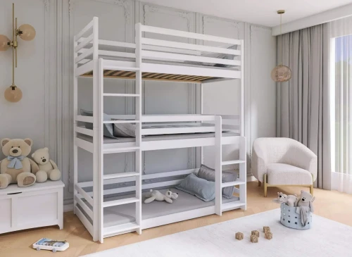 TED 90x200 white bunk bed Lano Furniture