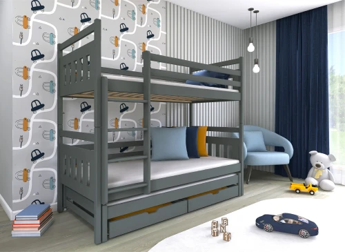 SEWERYN 80x200 graphite bunk bed Lano Furniture