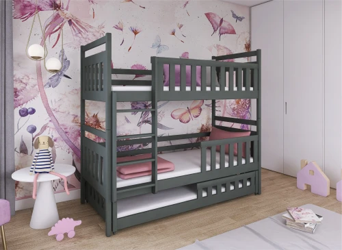 OLIWIA 90x180 graphite bunk bed Lano Furniture
