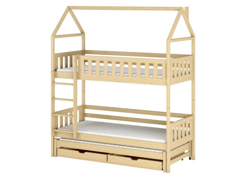 IGA 80x160 pine house bunk bed Lano Furniture