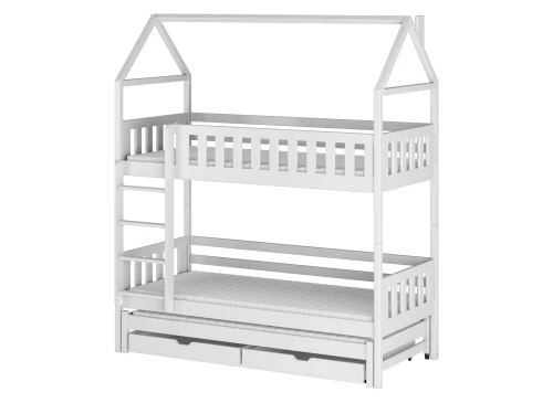 IGA 80x190 white house bunk bed Lano Furniture