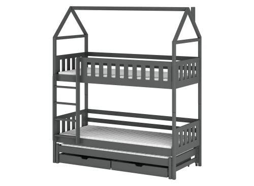 IGA 80x200 graphite house bunk bed Lano Furniture