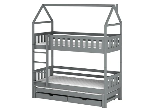 IGA 90x190 grey house bunk bed Lano Furniture