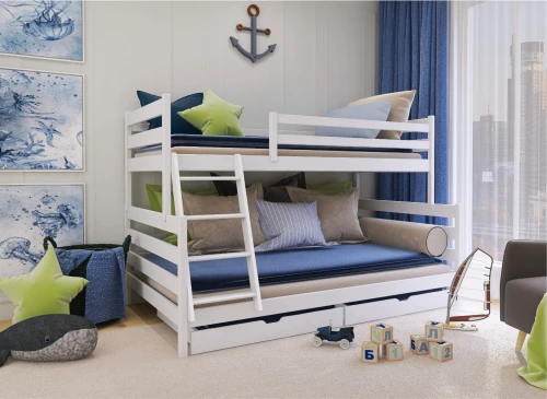 FAMI 90x200 white bunk bed Lano Furniture