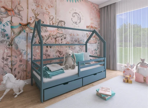 LILA 90x200 grey children's house bed Lano Furniture
