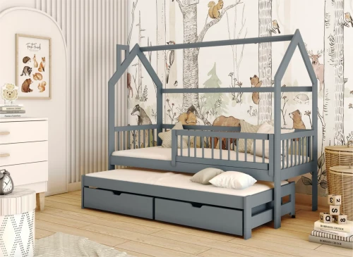 PAPI 80x160 graphite children's house bed Lano Furniture