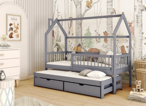 PAPI 80x160 grey children's house bed Lano Furniture
