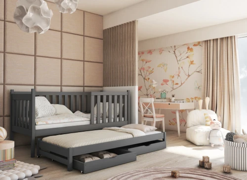 KAJA 80x160 graphite bunk bed Lano Furniture