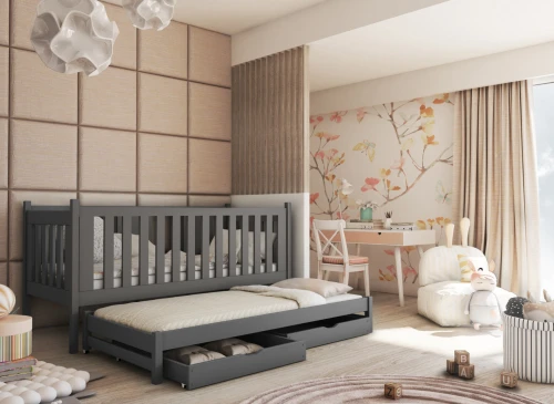 KAJA 80x180 graphite bunk bed Lano Furniture
