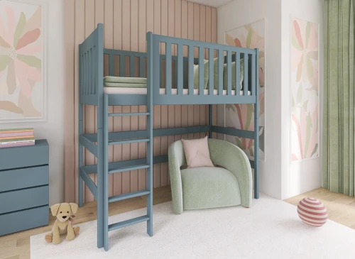 LAURA 80x200 grey loft bed Lano Furniture