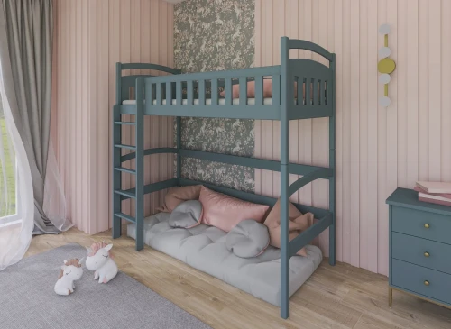 MIA 80x190 grey loft bed Lano Furniture
