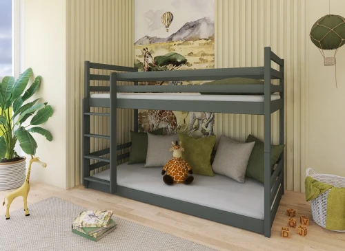 MINI 80x180 graphite bunk bed Lano Furniture