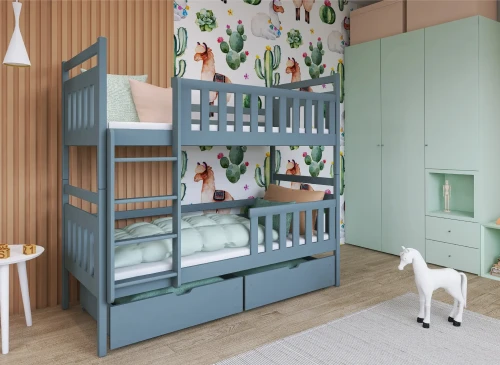 MONIKA 90x190 grey bunk bed Lano Furniture