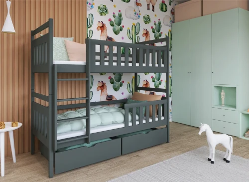 MONIKA 90x190 graphite bunk bed Lano Furniture