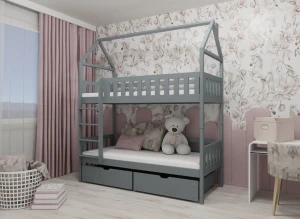GAJA 80x190 grey bunk bed Lano Furniture