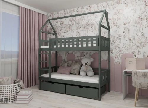 GAJA 90x190 graphite bunk bed Lano Furniture