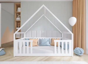 BEE 90x190 white Montessori floor cot house bed Lano Furniture