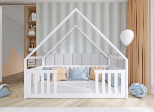 BEE 90x190 white Montessori floor cot house bed Lano Furniture