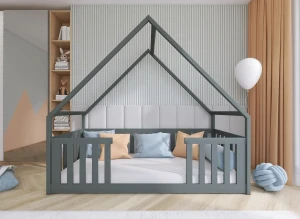 BEE 80x180 graphite Montessori floor cot house bed Lano Furniture