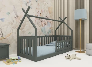 BOGUŚ 90x200 graphite Montessori floor cot tipi bed Lano Furniture