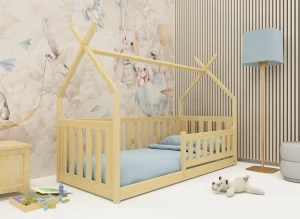 BOGUŚ 80x160 pine Montessori floor cot tipi bed Lano Furniture