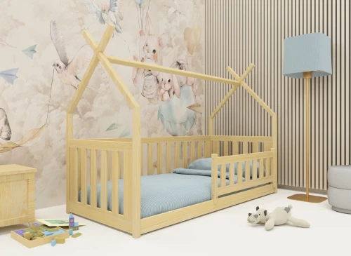 BOGUŚ 80x190 pine Montessori floor cot tipi bed Lano Furniture