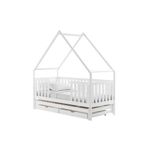 MAGIC 90x200 white double trundle house bed Lano Furniture