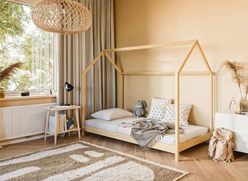 LUCKY 90x200 unfinished wood Montessori floor cot house bed Lano Furniture