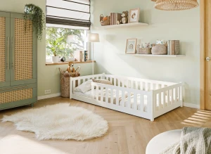 BELLA 80x160 white Montessori floor cot bed Lano Furniture