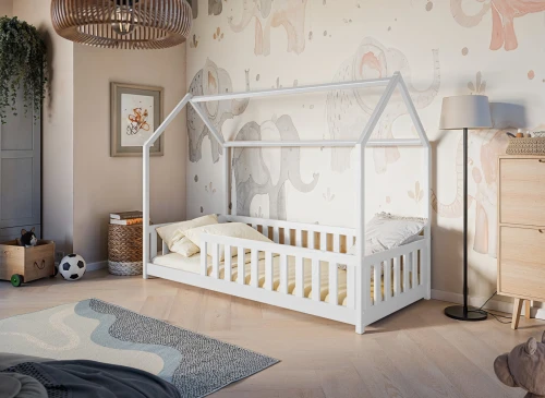 NOAH 80x180 Grafit Montessori Çocuk Yer Yatağı Ev Tipi Lano Meble