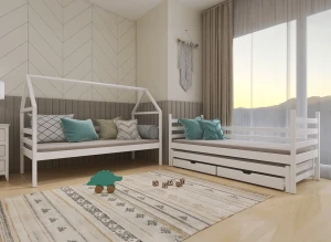 DALIA 80x190 Çam Ağacı Yavrulu Ranza Ev Yatak Lano Meble