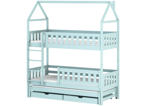 IGA 80x190 blue house bunk bed Lano Furniture