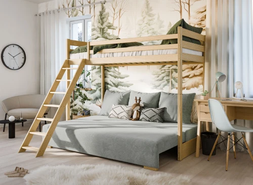 SOFINO 90x200/140x200 Çam Ranza Yatak, Açılır Gri Kanepeli, Zoom 15 Sage Kumaş - Lano Meble