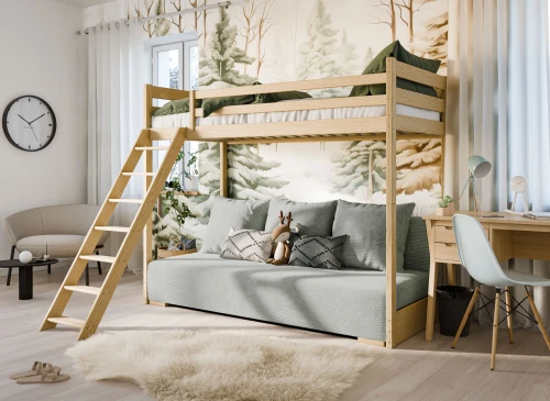 SOFINO 90x200/140x200 Çam Ranza Yatak, Açılır Gri Kanepeli, Zoom 15 Sage Kumaş - Lano Meble