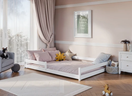 FINI 140x200 white Montessori floor bed for children Lano Furniture