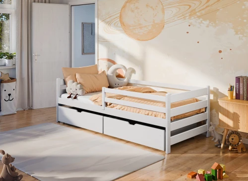 LEON 90x200 white single bed for children Lano Furniture