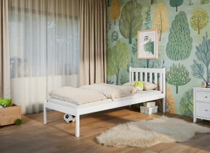 MARTIN 90x200 White Single Bed for Teenagers Lano Furniture