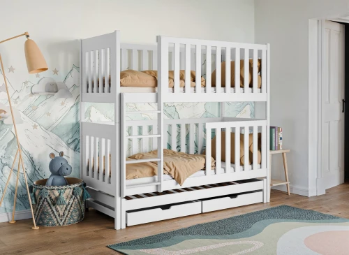 EMILKA 90x190 white bunk bed Lano Furniture