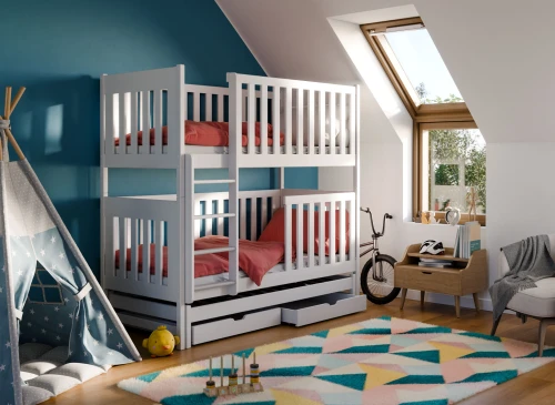 EMILKA 90x200 white bunk bed Lano Furniture