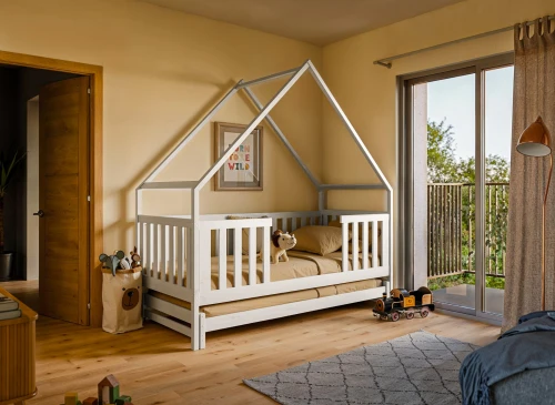 MAGIC 90x200 white double trundle house bed Lano Furniture